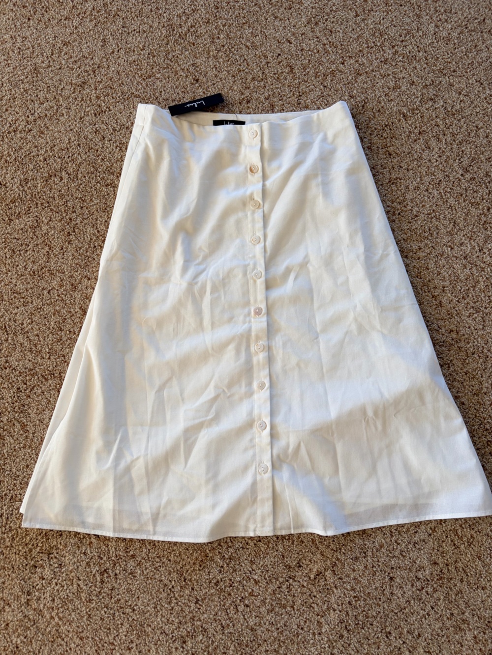 Lulu's White Button-Front A-Line Skirt